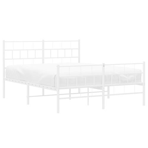 【並行輸入品】 vidaXL 12 Inch White Metal Queen Bed Frame with Headboard & Foot_1