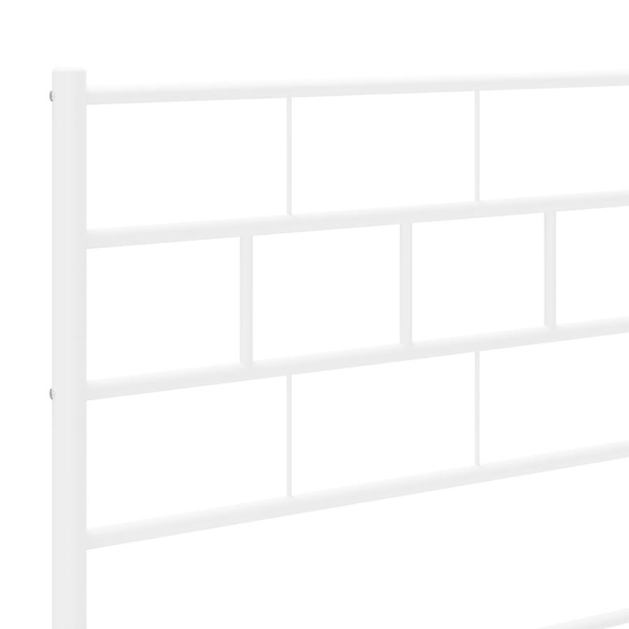 【並行輸入品】 vidaXL 12 Inch White Metal Queen Bed Frame with Headboard & Foot_9