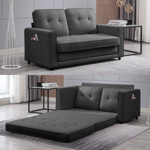 【並行輸入品】 Mjkone 55" W Convertible Folding Futon Pull Out Floor Gaming Sof_1
