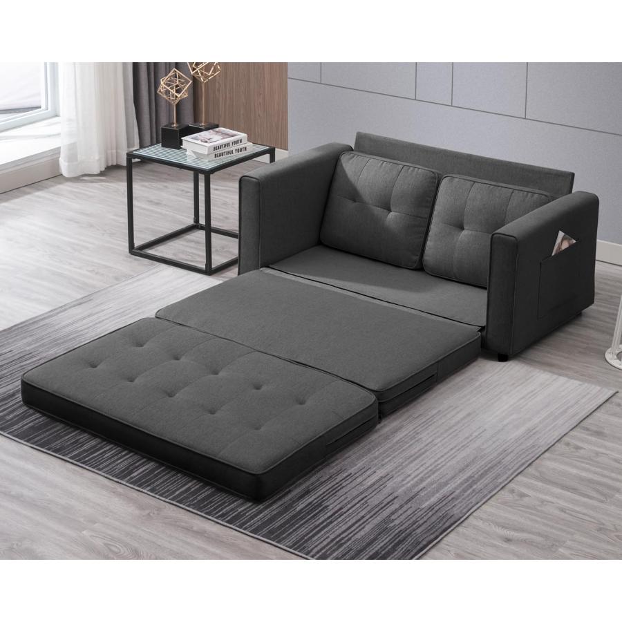 【並行輸入品】 Mjkone 55" W Convertible Folding Futon Pull Out Floor Gaming Sof_9