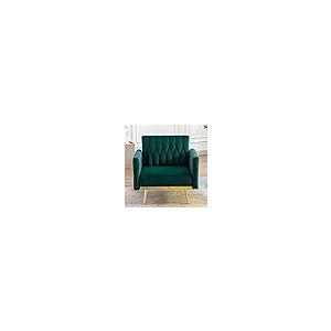 【並行輸入品】 TTGIEET Velvet Accent Chair with Ottoman， Modern Upholstered Tuf_8