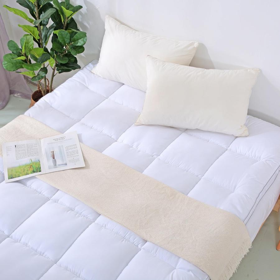 【並行輸入品】EVOLIVE Microfiber Mattress Topper Mattress Pad Pillow Cover Quil_3