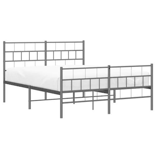 【並行輸入品】 vidaXL 12 Inch Black Metal Queen Bed Frame with Headboard & Foot_1
