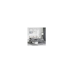 【並行輸入品】 vidaXL 12 Inch Black Metal Full Bed Frame with Headboard & Footb