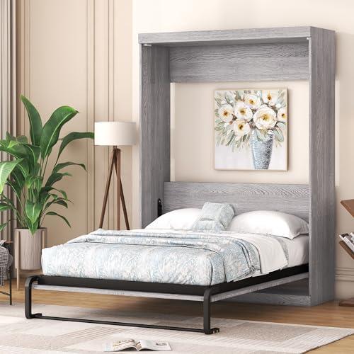 【並行輸入品】 Murphy Bed Full Size, Cabinet Beds with A Mute Slats Support, Woの画像