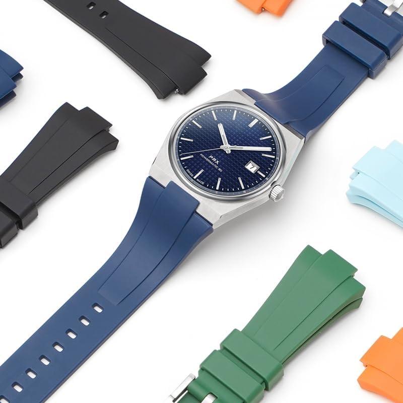 【並行輸入品】クイックリリース12mmラバーバンド Tissot PRX Powermatic 80 40mm用 交換用腕時計バンド バックル付の画像