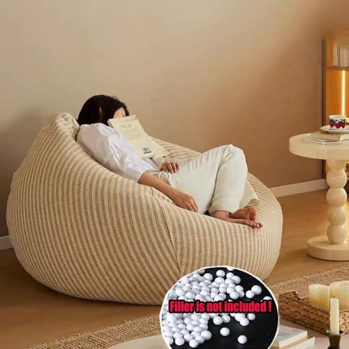 【並行輸入品】 Bean Bag Chair Cotton Linen Bean Bag Chair Cover (No Filler) For_7