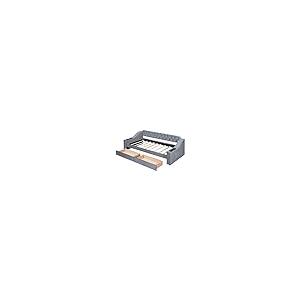 【並行輸入品】LZ LEISURE ZONE ツインサイズ デイベッド 引き出し付き 布張り ツインデイベッドフレーム 収納肘付き USBポート_8