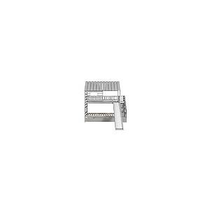 【並行輸入品】 Wooden Twin Over Twin Bunk Bed with Storage Stairs and Roof, Houの画像