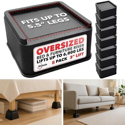 【並行輸入品】iPrimio 特大ベッドライザー 8個パック iPrimio Oversized Bed and Sofa Risers， Sq_1