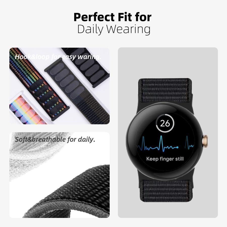 【並行輸入品】BlackPro Google Pixel Watch 2/Pixel Watch 1用バンド 調節可能な通気性スポーツストラップ_6