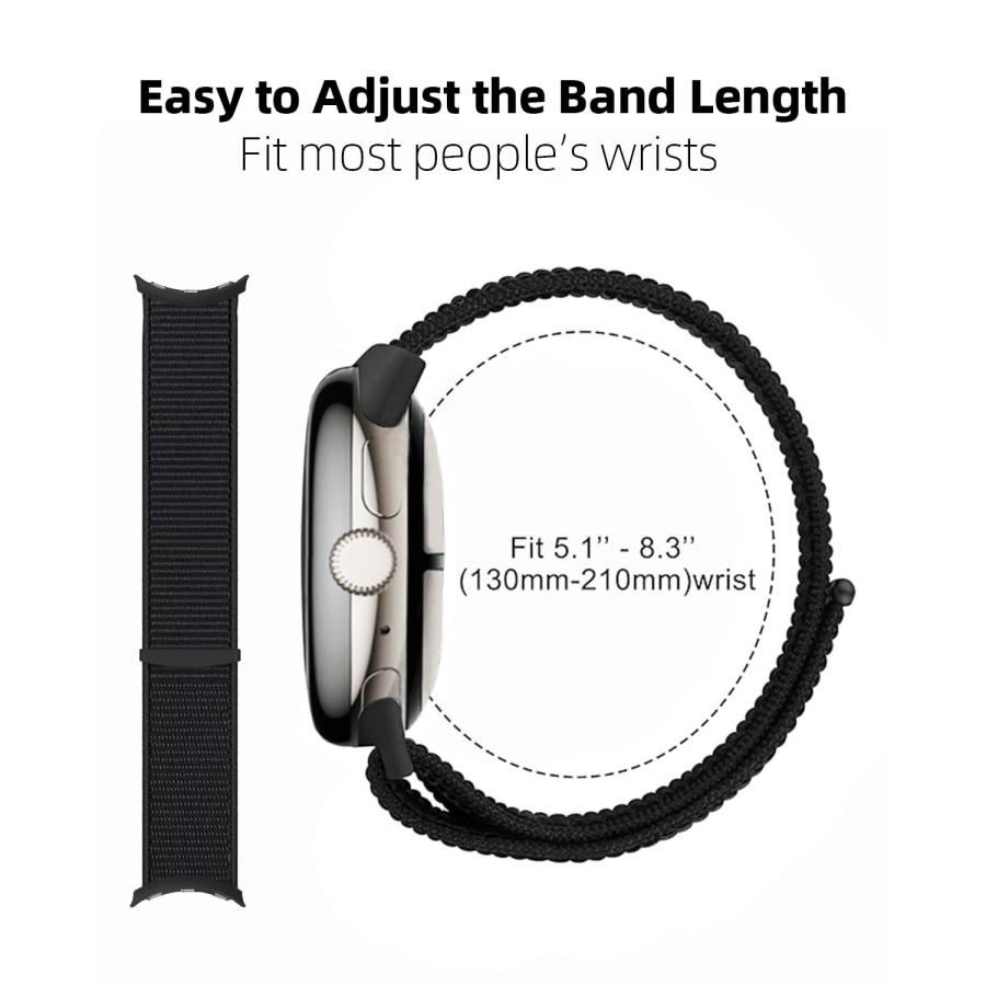 【並行輸入品】BlackPro Google Pixel Watch 2/Pixel Watch 1用バンド 調節可能な通気性スポーツストラップ_9