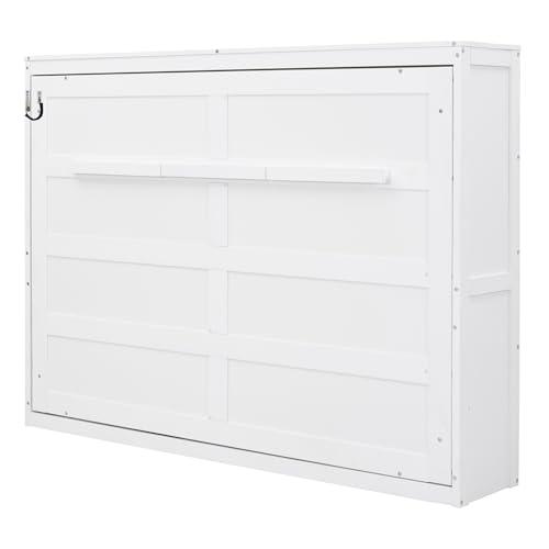 【並行輸入品】Merax Modern Farmhouse ソリッドウッドマーフィーベッドチェスト/省スペース/木製スラットサポート/クイーン、の画像