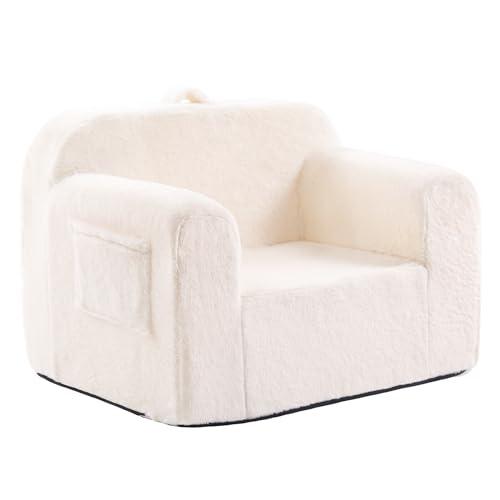【並行輸入品】幼児用椅子 フラシ天 キッズカウチ 快適なキッズソファ 幼児用ラウンジャーチェア 寝室用 コンバーチブル幼児用カウチ 女の子と男の_1