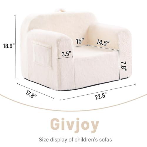 【並行輸入品】幼児用椅子 フラシ天 キッズカウチ 快適なキッズソファ 幼児用ラウンジャーチェア 寝室用 コンバーチブル幼児用カウチ 女の子と男の_4