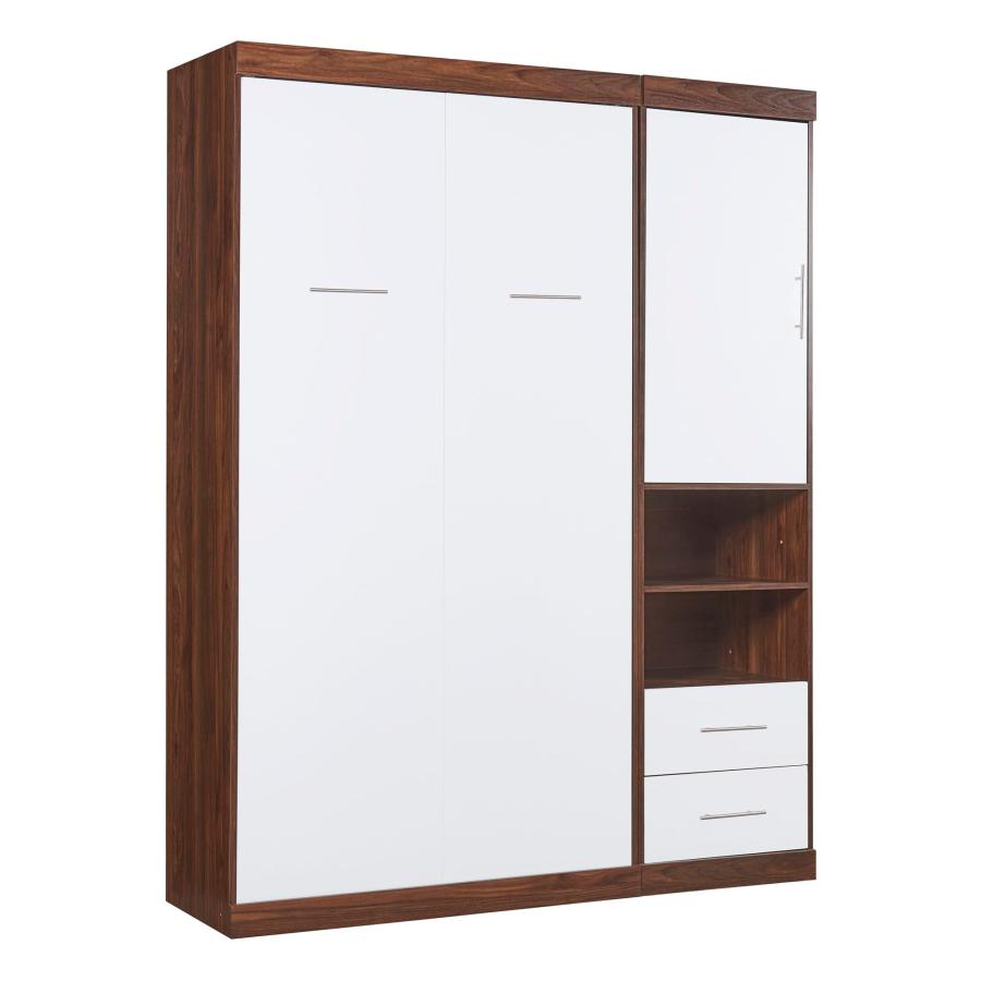 【並行輸入品】 Twin Size Murphy Bed with Storage Cabinet, Wood Wall Bed can beの画像