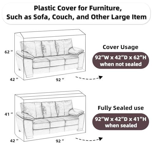 【並行輸入品】Yotelab Plastic Couch Cover for Moving，Sofa Bag Cover Protector，F