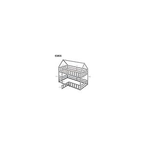 並行輸入品】 SOFTSEA House Bunk Bed Twin Over Twin Floor Bunk Bed