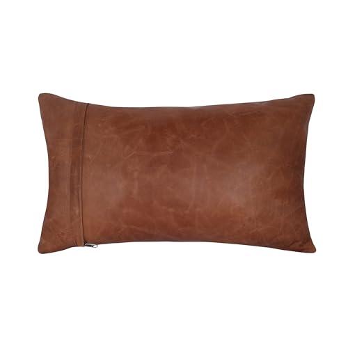 【並行輸入品】 HideNgo Lambskin Leather Rectangular Pillow Cover Sofa Cushion