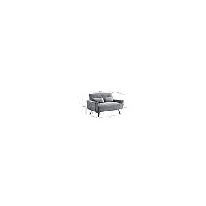 【並行輸入品】 Soscana 48\" Small Loveseat Sofa, Modern Linen Fabric Love Seat C"_5