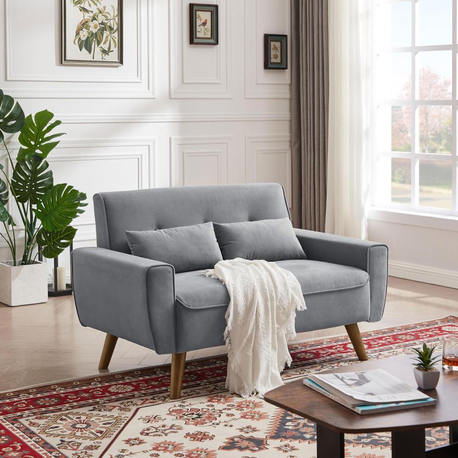 【並行輸入品】 Soscana 48\" Small Loveseat Sofa, Modern Linen Fabric Love Seat C"_6