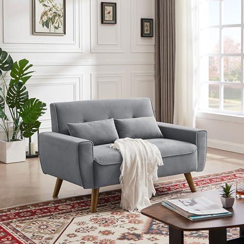 【並行輸入品】 Soscana 48\" Small Loveseat Sofa, Modern Linen Fabric Love Seat C"_7