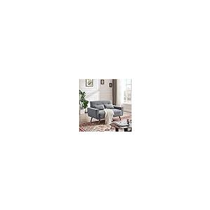 【並行輸入品】 Soscana 48\" Small Loveseat Sofa, Modern Linen Fabric Love Seat C"_8