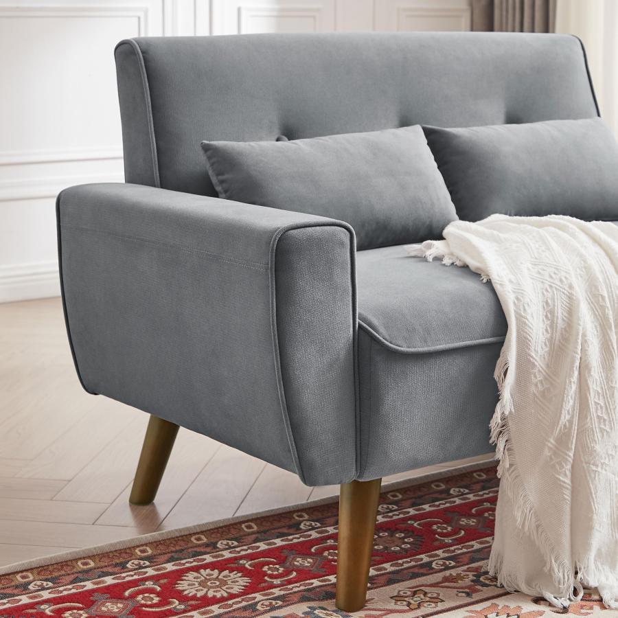 【並行輸入品】 Soscana 48\" Small Loveseat Sofa, Modern Linen Fabric Love Seat C"_9