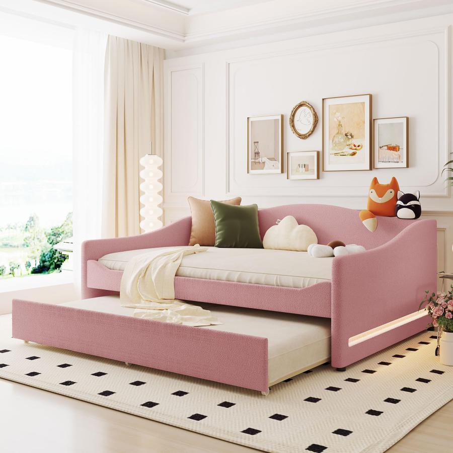 【並行輸入品】 Harper & Bright Designs Full Size Daybed with Trundle， Upholster_2