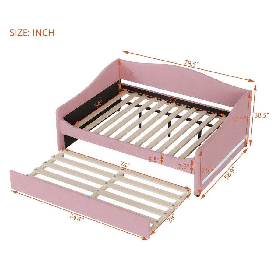 【並行輸入品】 Harper & Bright Designs Full Size Daybed with Trundle， Upholster_8