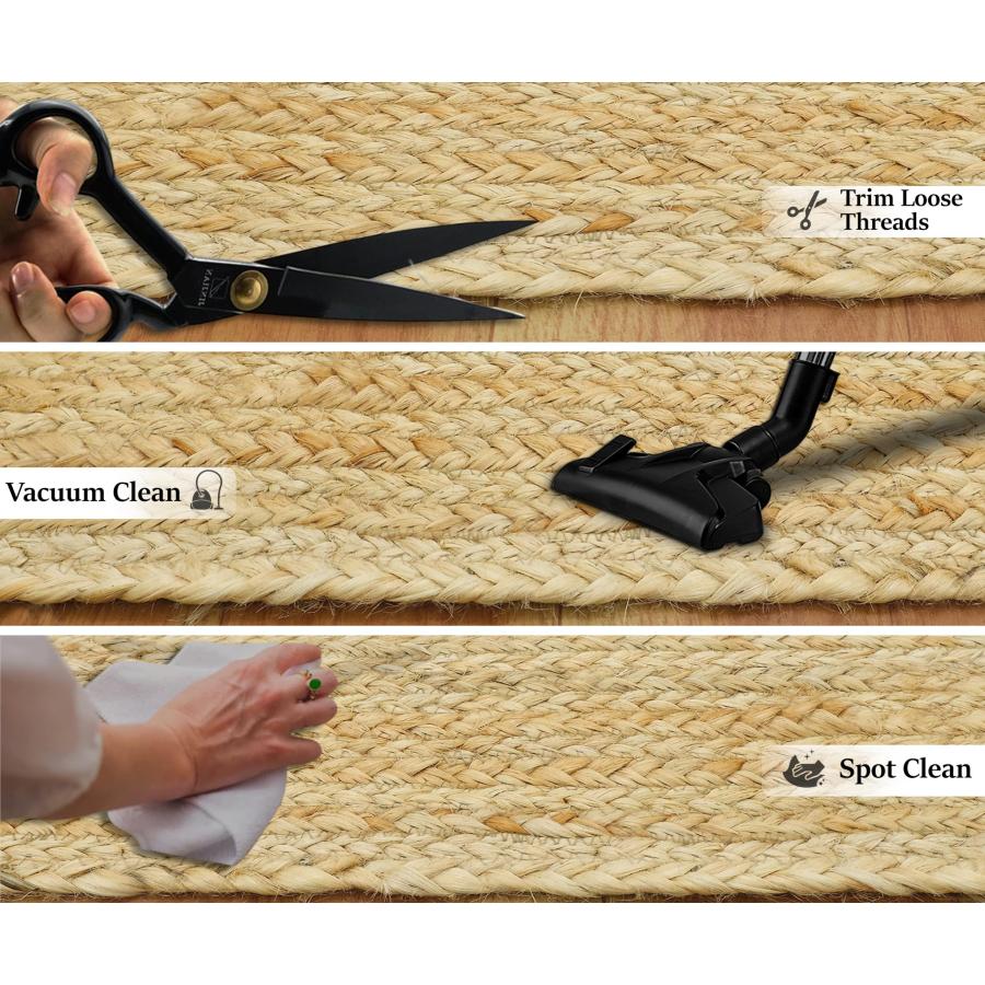 【並行輸入品】 Wool Jute Runner 2.6x12 Kilim Reversible Southwestern Runner Geo_9