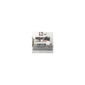 【並行輸入品】 Harper & Bright Designs Full Size Daybed with Trundle and 3 Stor_5