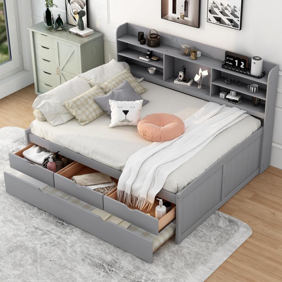 【並行輸入品】 Harper & Bright Designs Full Size Daybed with Trundle and 3 Stor_6