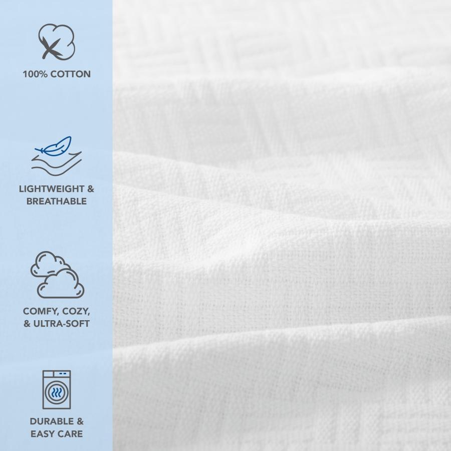 【並行輸入品】 Arkwright Basket Weave King Blanket Case of 4 100% Ringspun Co_3