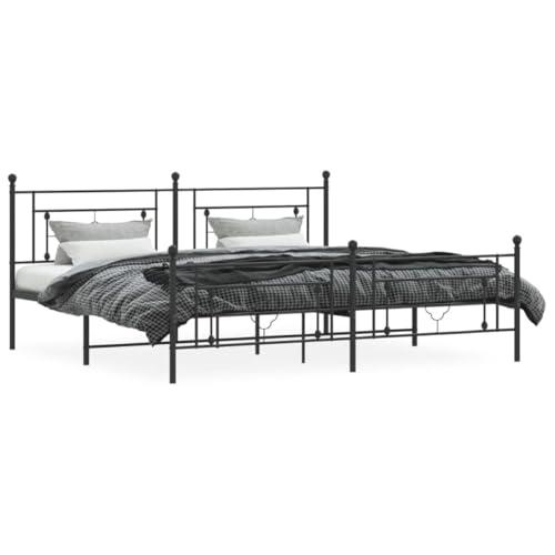 【並行輸入品】 vidaXL 10'' King Metal Bed Frames with Headboard and Footboard，_1