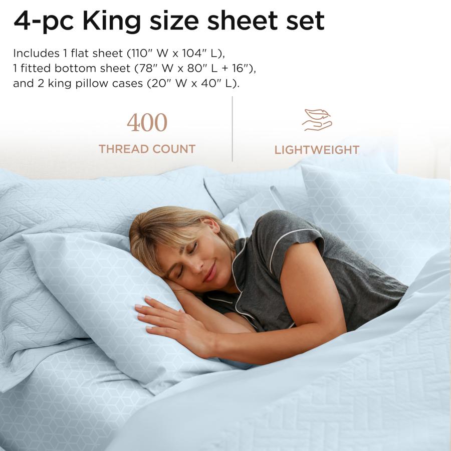 【並行輸入品】 Threadmill Egyptian Cotton Sheets for King Size Bed | 100% Certi_3