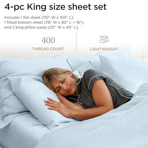 【並行輸入品】 Threadmill Egyptian Cotton Sheets for King Size Bed | 100% Certi_4