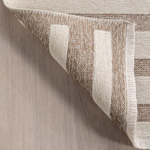 【並行輸入品】 Nuloom Versa Mina Beige/Cream， 4' x 6'， Soft and Cozy， High Traf_7