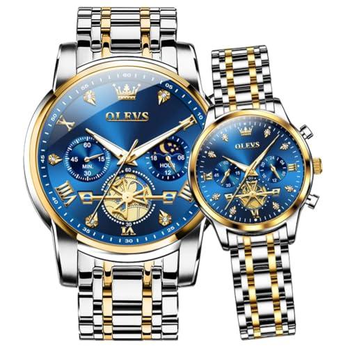 【並行輸入品】OLEVS カップルウォッチ バレンタイン カップル マッチングウォッチ 彼と彼女のカップルセット 腕時計 男女兼用 恋人 結婚式_1