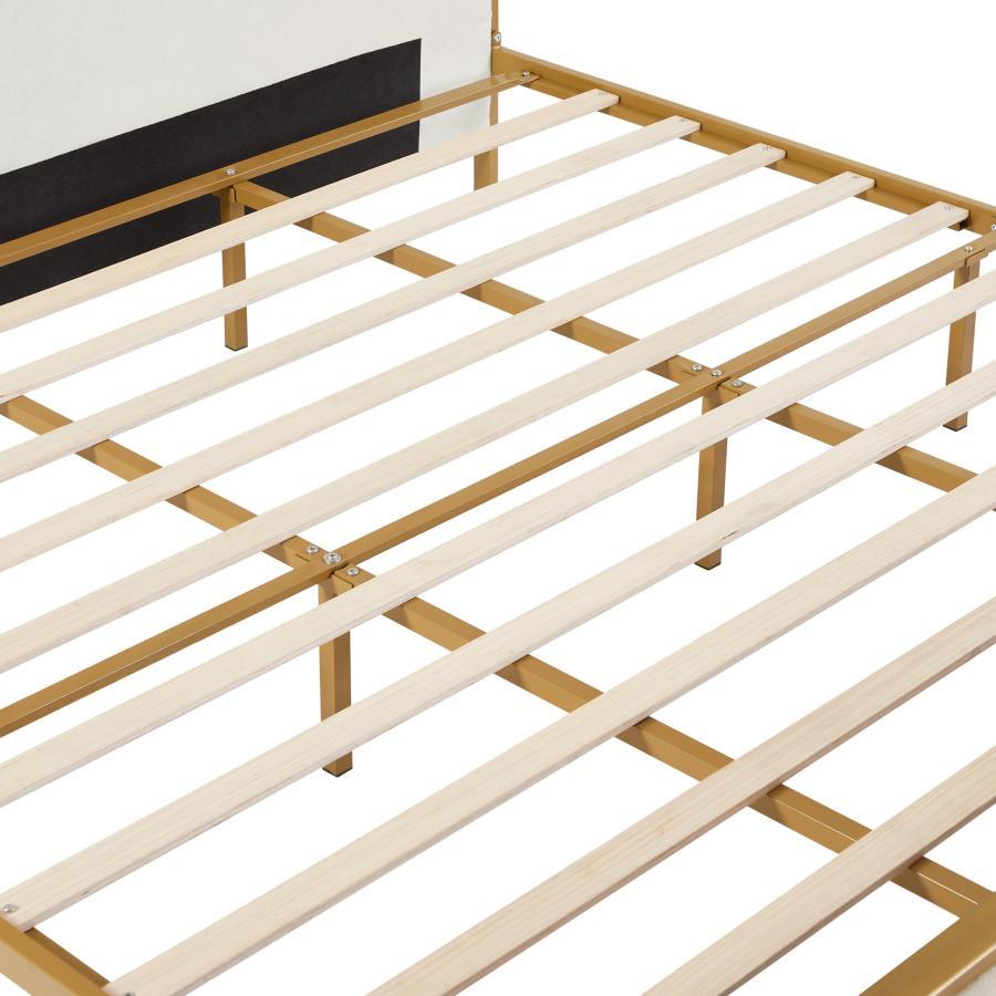 【並行輸入品】 Generic King Size Bed Frame,Upholstered Platform Bed \u0026 High headの画像