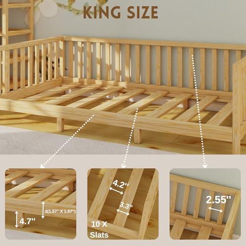 【並行輸入品】 Montessori Floor Bed Designed with Open Front and Footed Model fの画像