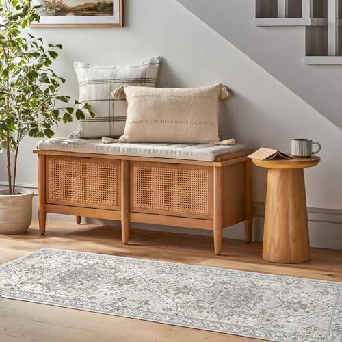 【並行輸入品】Deerly ヴィンテージランナーラグ 2x6 廊下ランナー ボーホー ノンスリップ 玄関スローラグ フェイクウール 滑り止め 洗