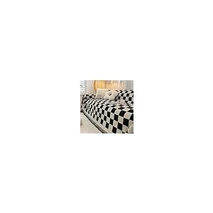 【並行輸入品】 ERICSF Chenille Black and White Checkerboard Checkerboard Sofa C