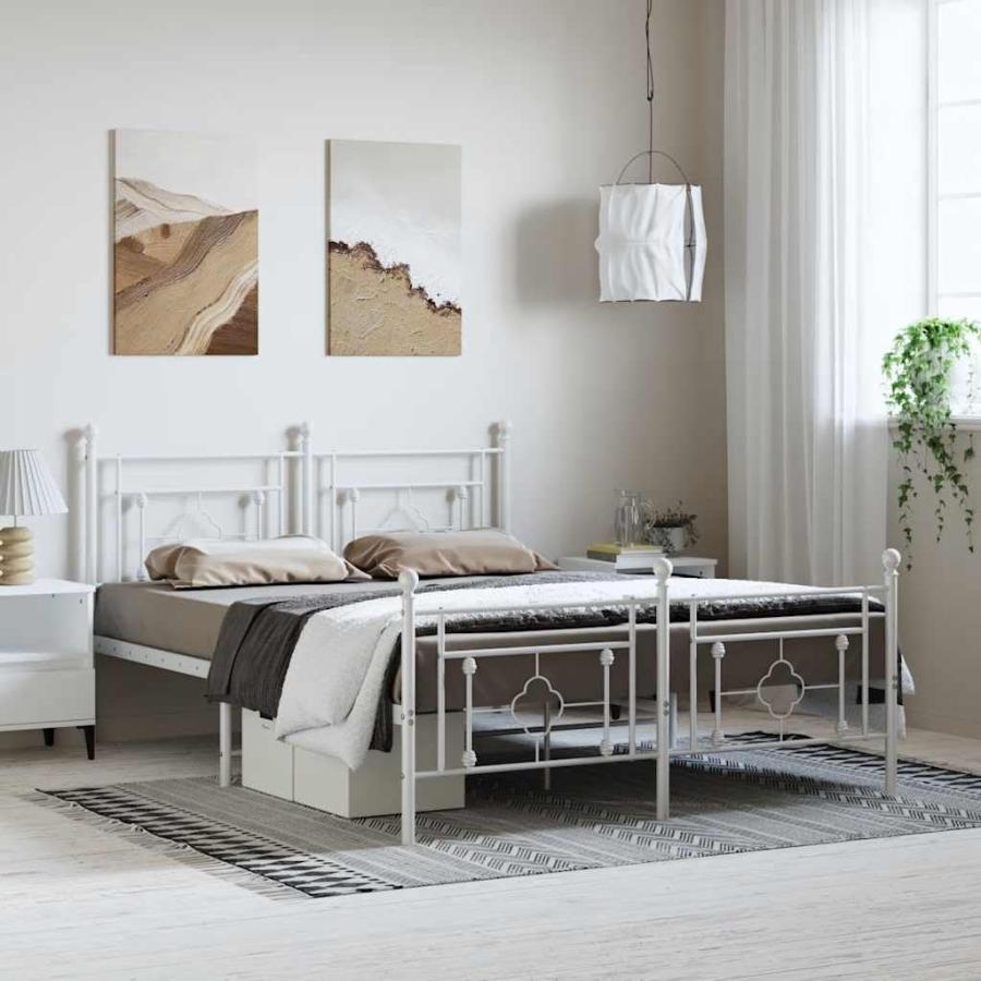 【並行輸入品】 vidaXL 10'' King Metal Bed Frames with Headboard and Footboard，_3