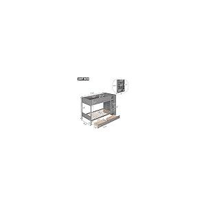 【並行輸入品】 Harper & Bright Designs Twin Over Twin Bunk Bed with Storage， Wo_8