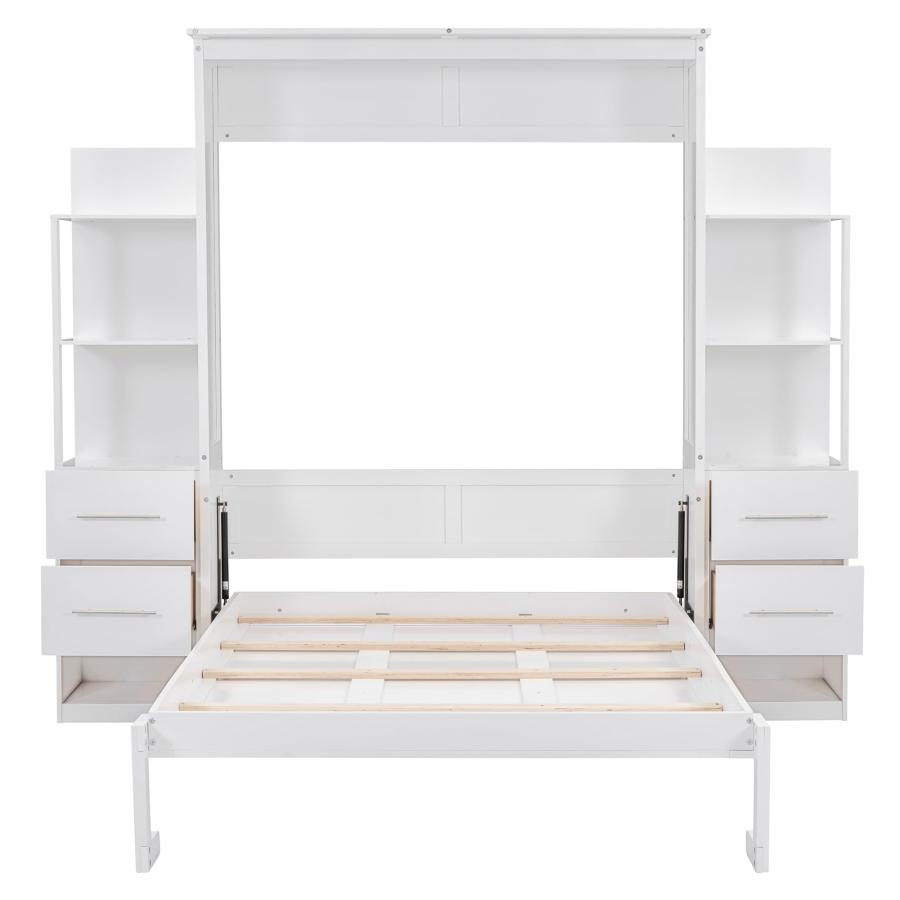 【並行輸入品】 Full Size Murphy Bed with Storage Shelves and Drawers, Cabinet Bの画像
