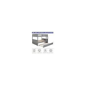 【並行輸入品】 LEEKOUS Upgraded Version Best Full Over Full Bunk Bed with Trundの画像
