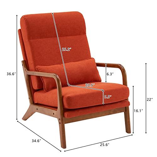 【並行輸入品】 Hosnnile Accent Chair with Cushion， Mid Century Modern Upholster