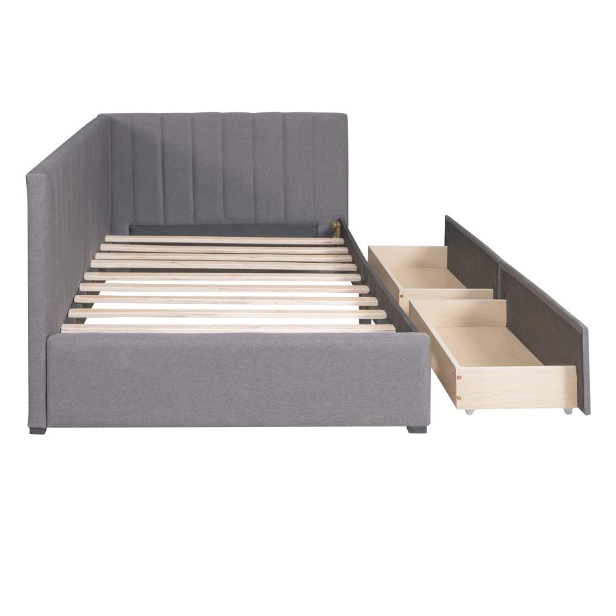【並行輸入品】 Harper & Bright Designs Upholstered Daybed with Storage Drawers，_9
