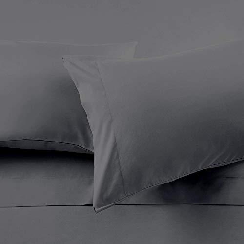 【並行輸入品】 snowhomes 100% Cotton Dark Grey King Size 4 Piece Bed Sheet Set